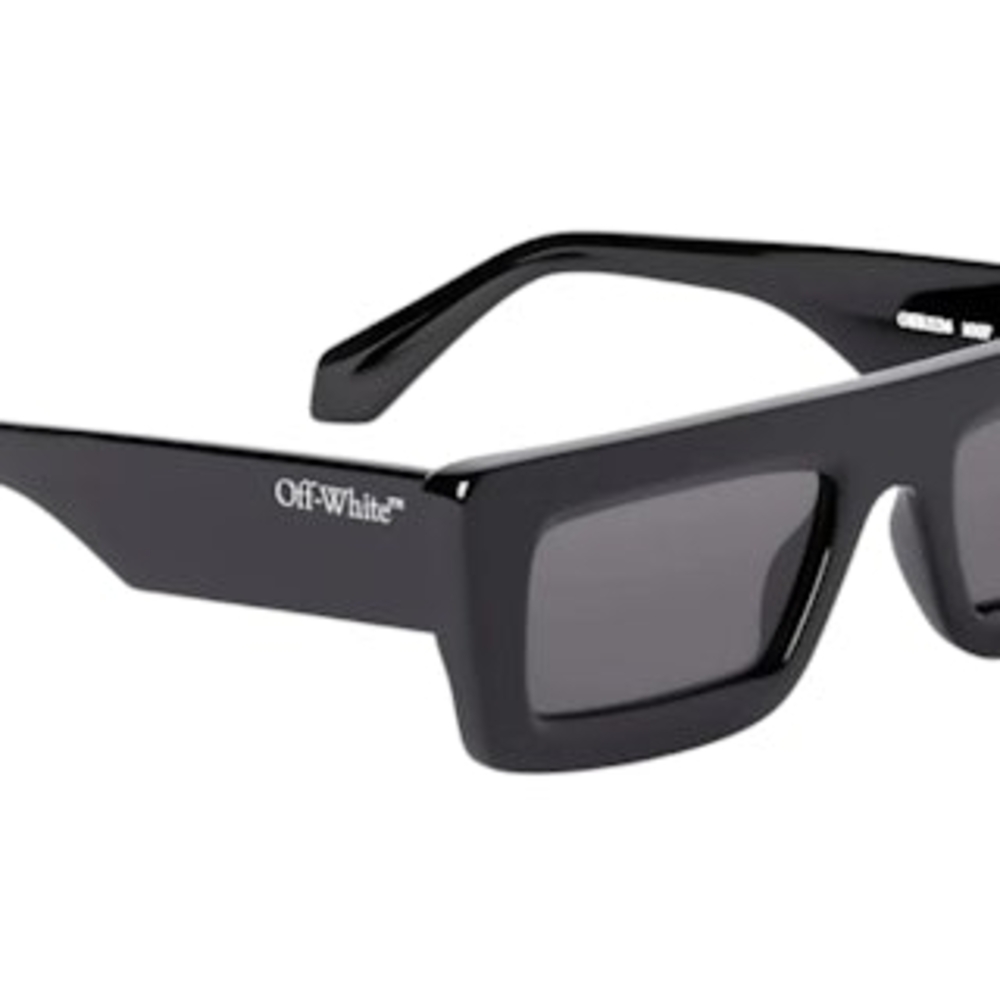 Off-White Matte Black Rectangular Sunglasses - image 2